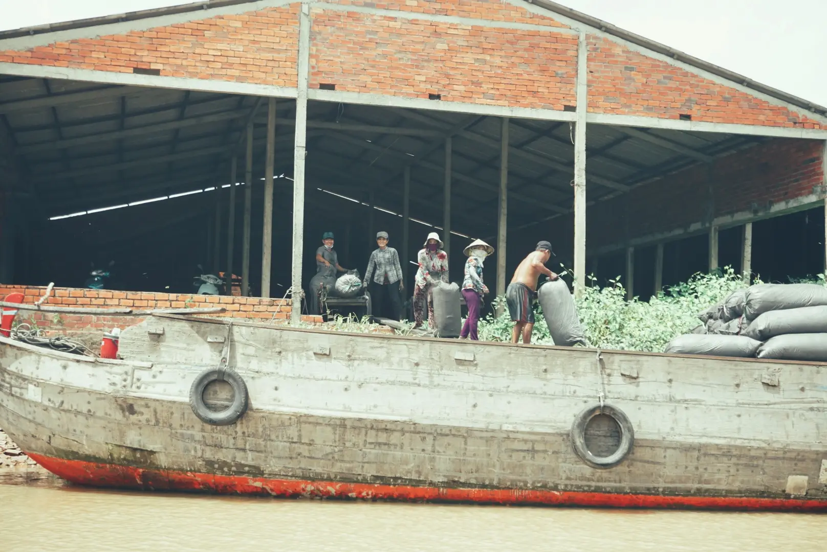 Boat on the Mekong River near Vinh Long