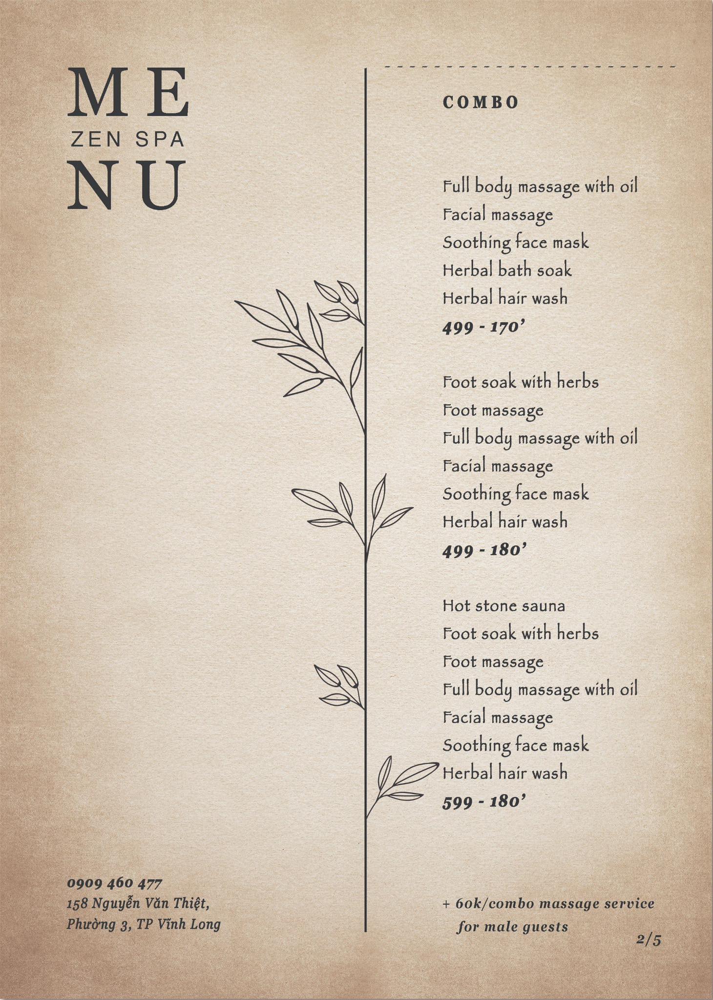 Spa Menu - Facial & Body