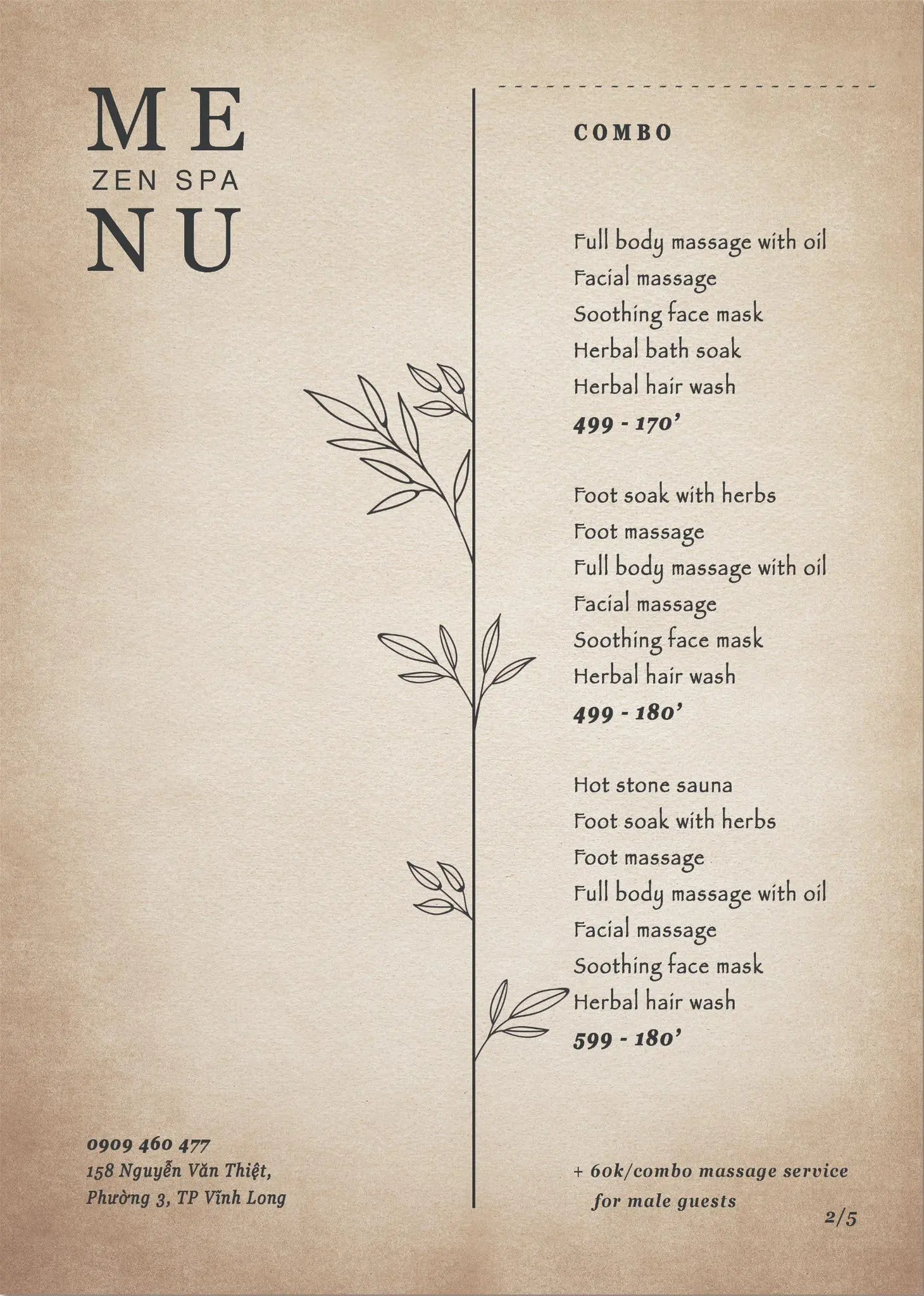 Spa Menu - Facial & Body
