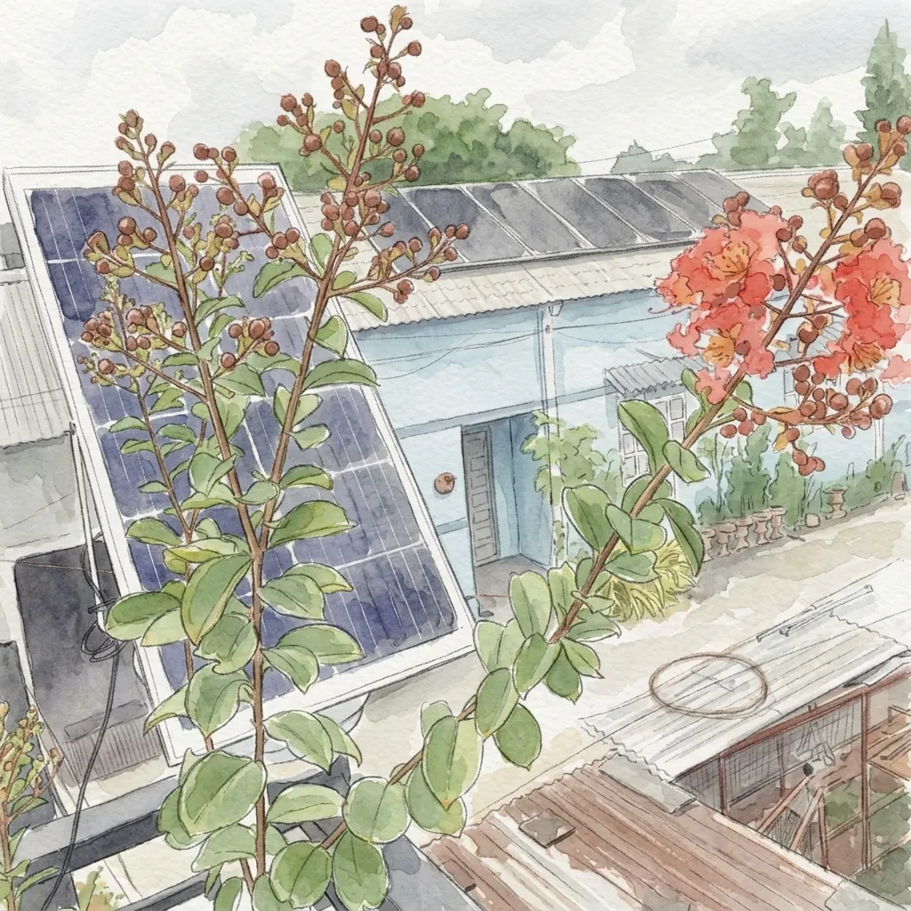 Solar panels at Mekong Pottery Homestay