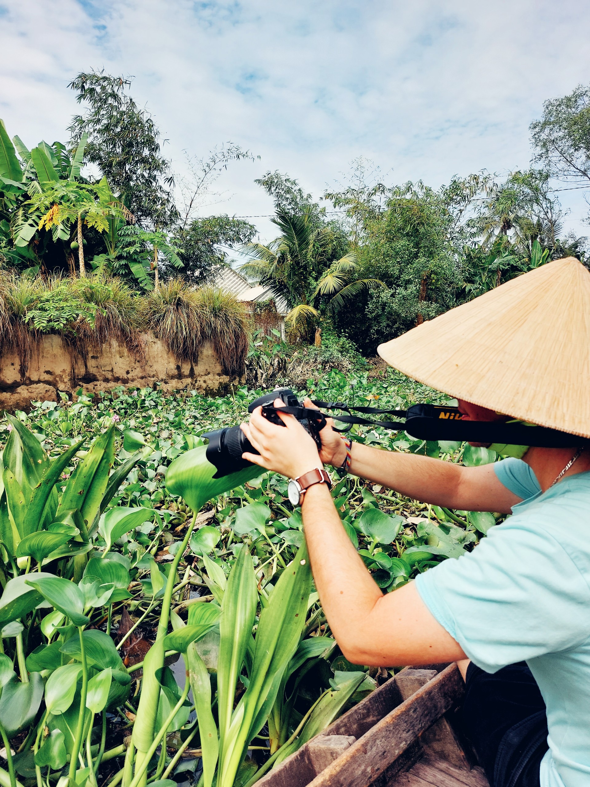 Canoe through vegetation