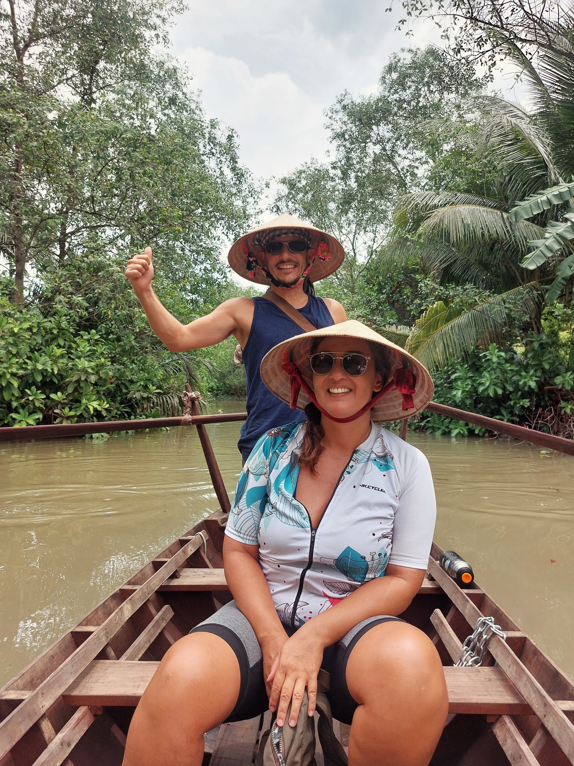 Biking through tropical island