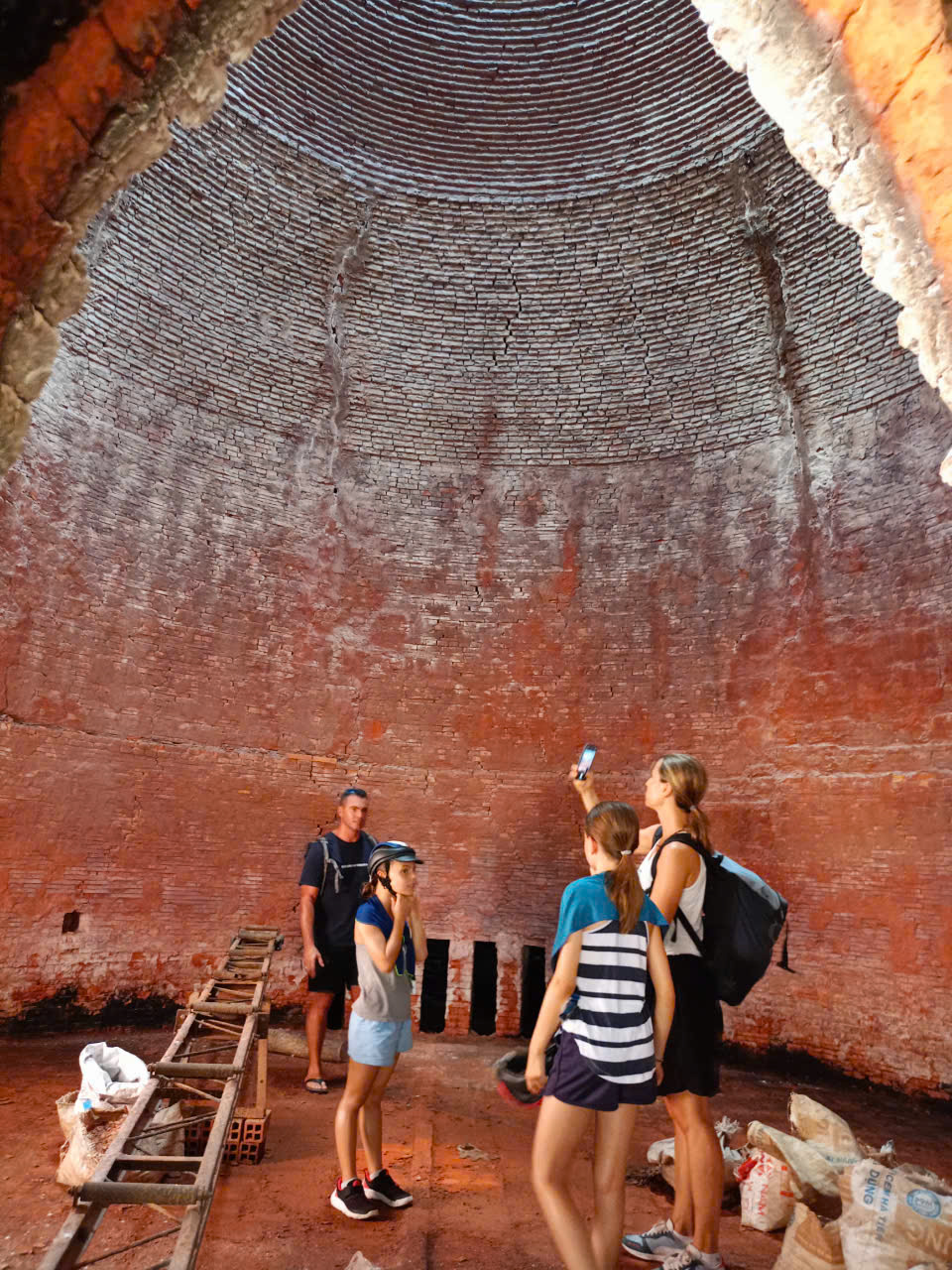 Inside the pottery kiln
