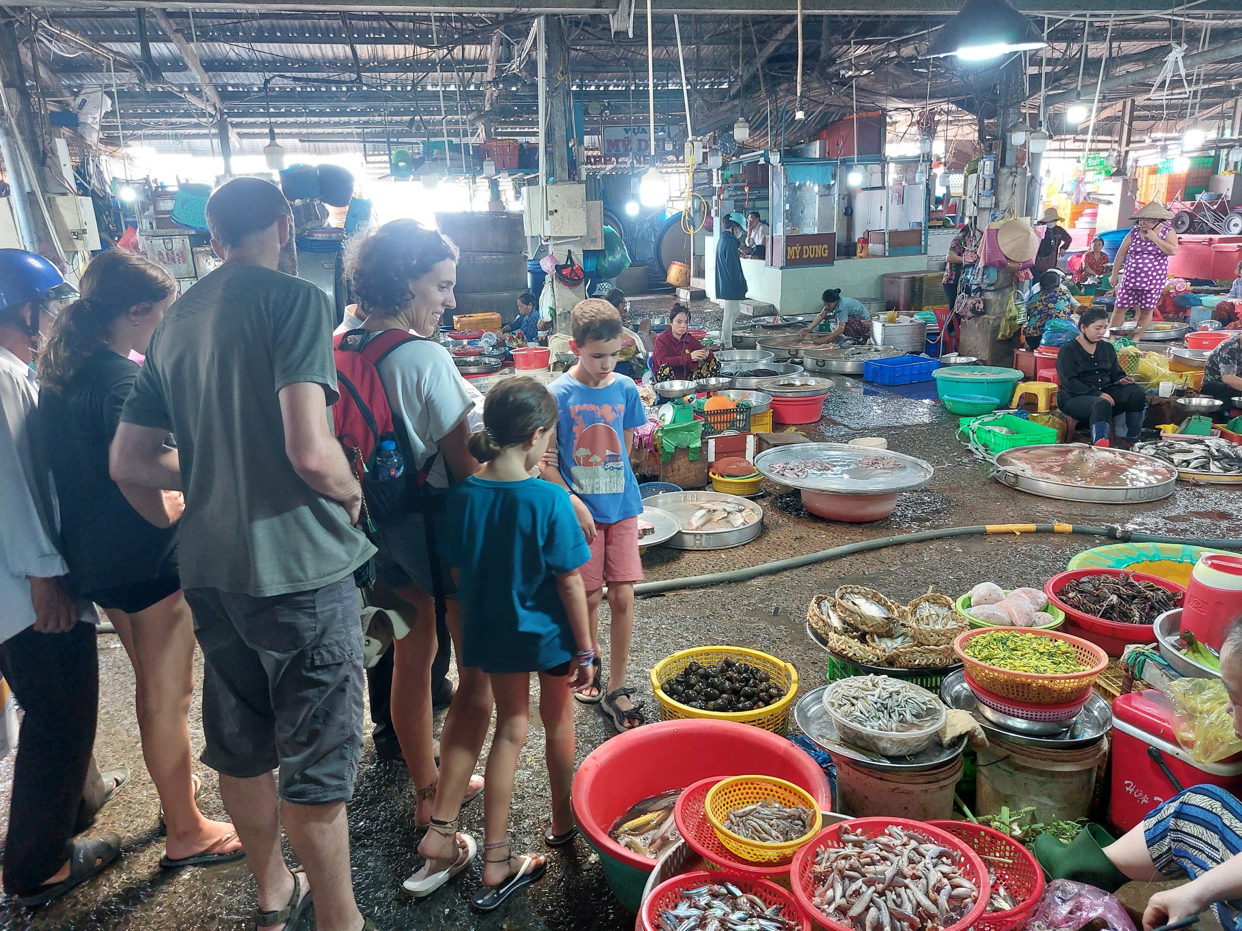 Fish vendor at market