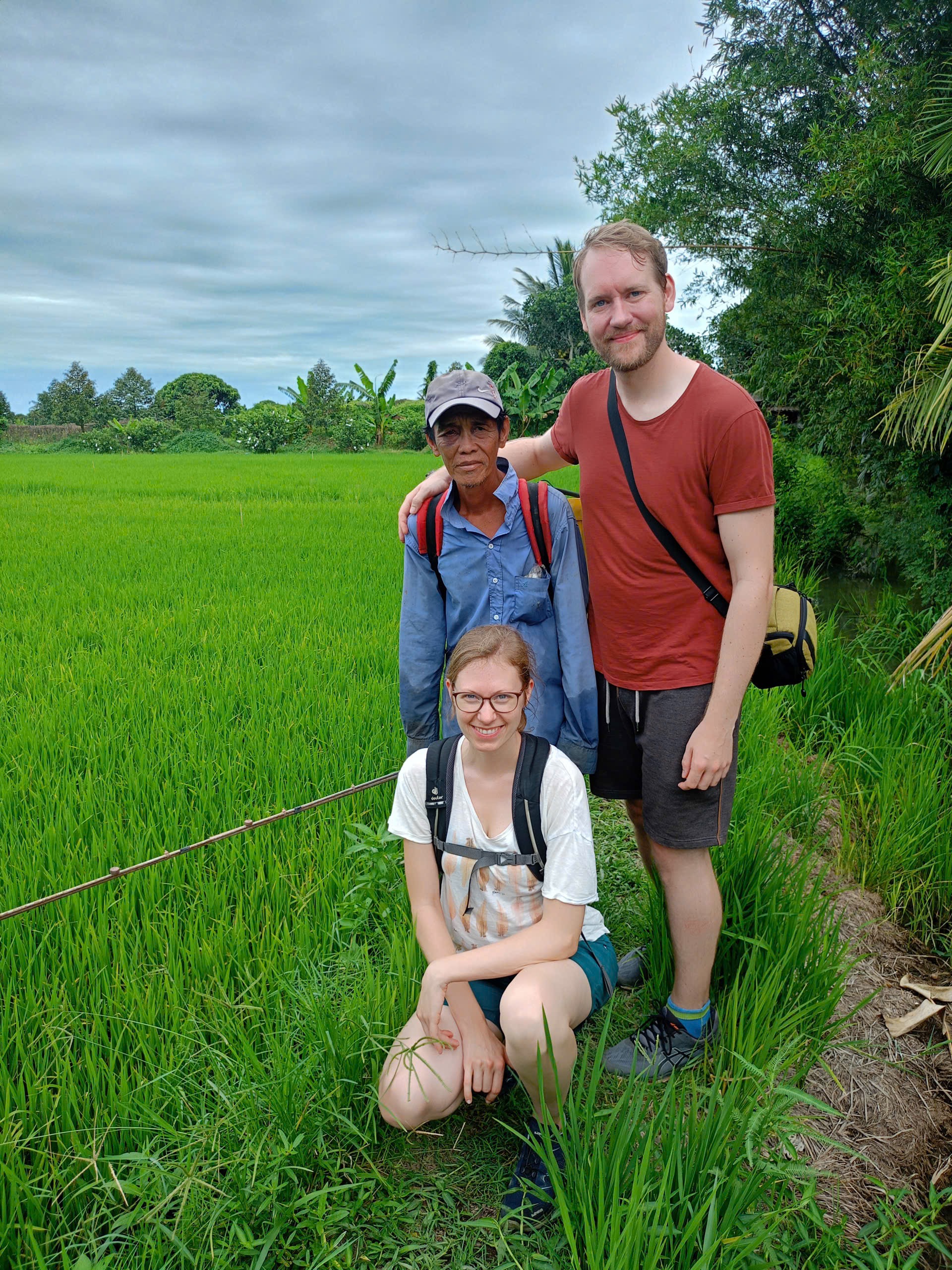 Tour group in rice fields