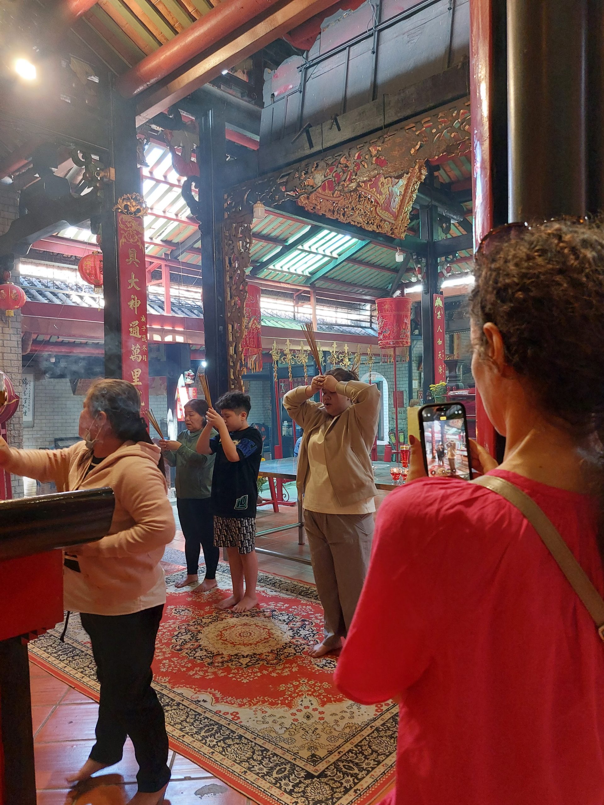 Praying at the temple