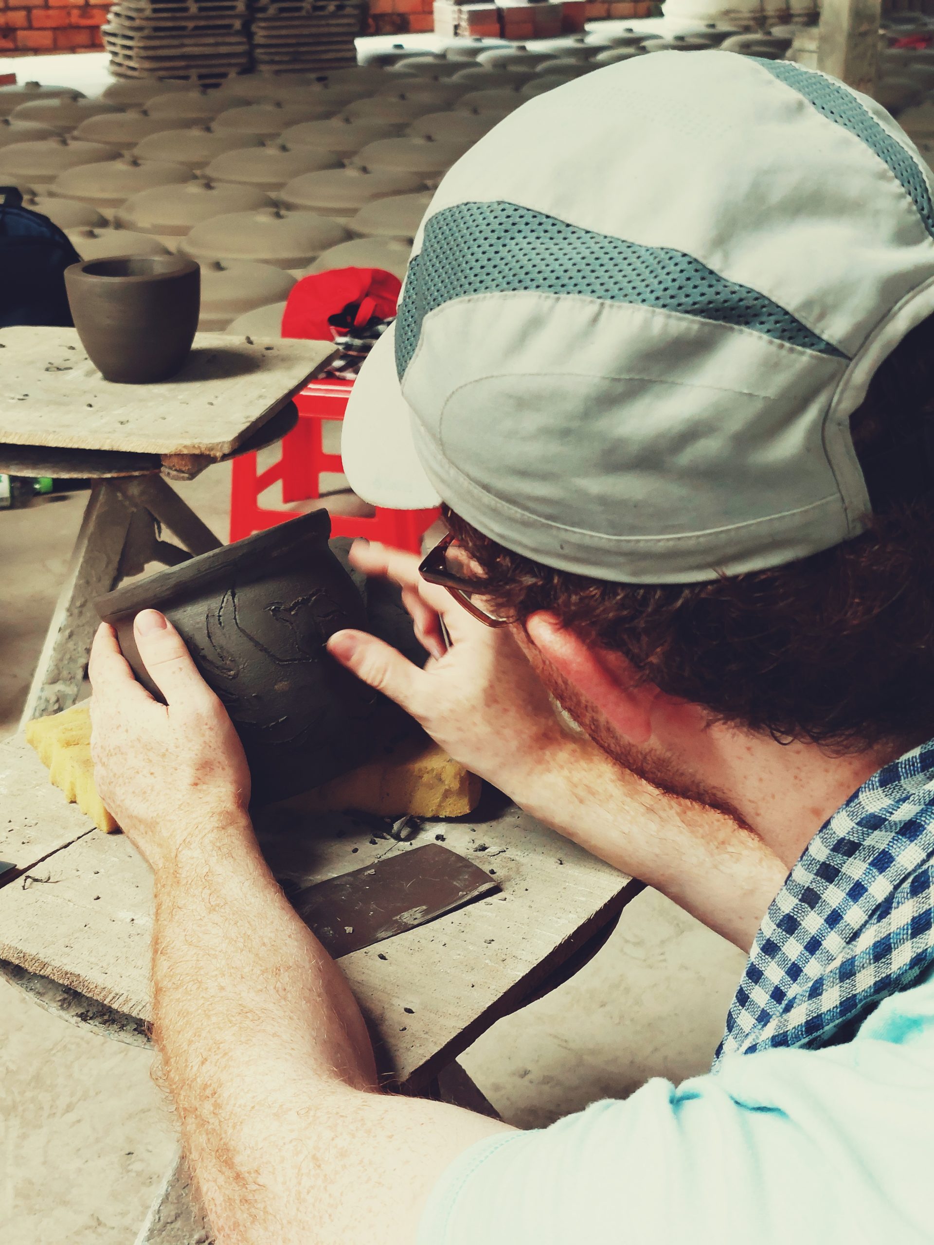 Sculpting detailed pottery