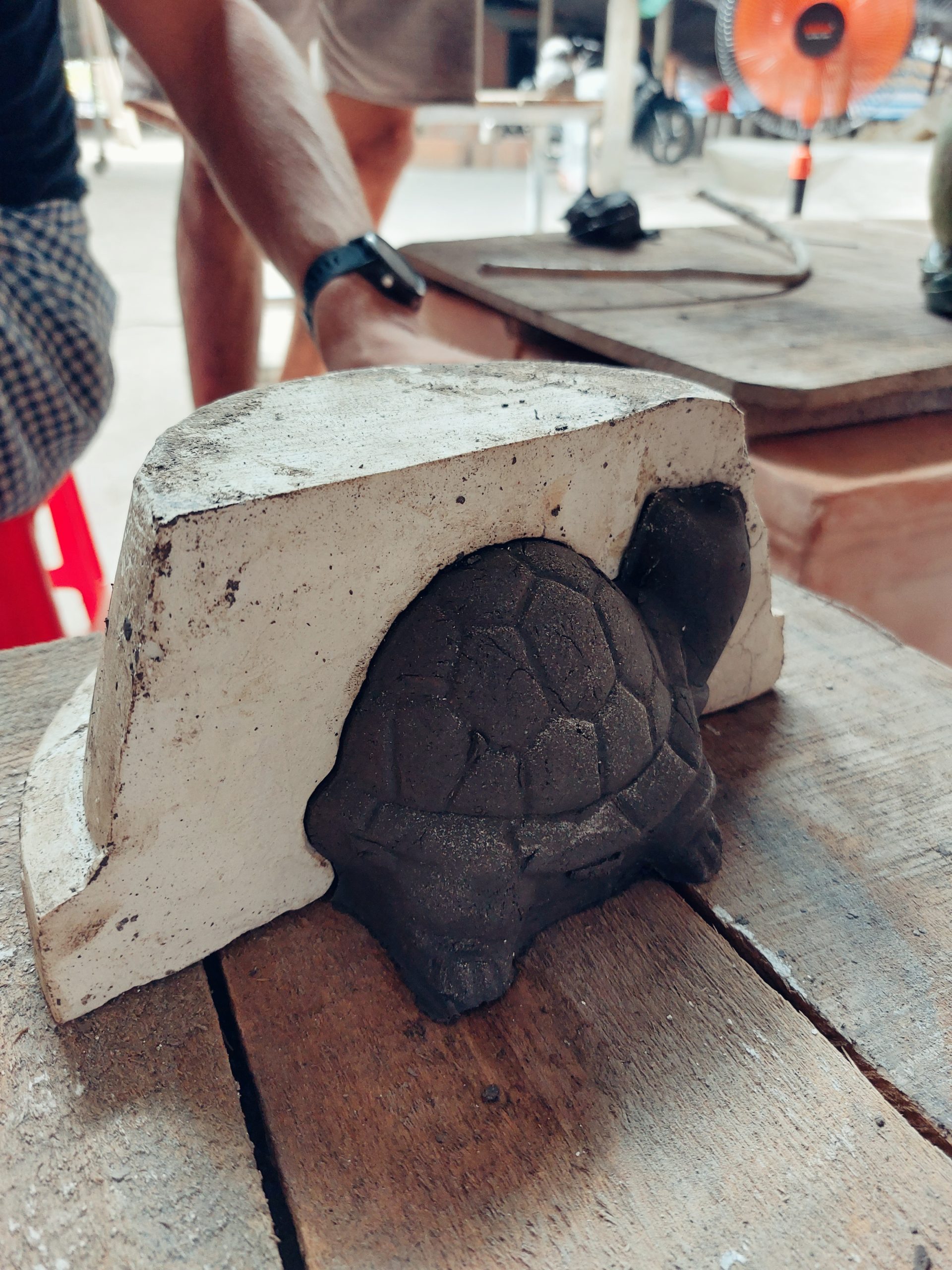 Close-up of sculpture details