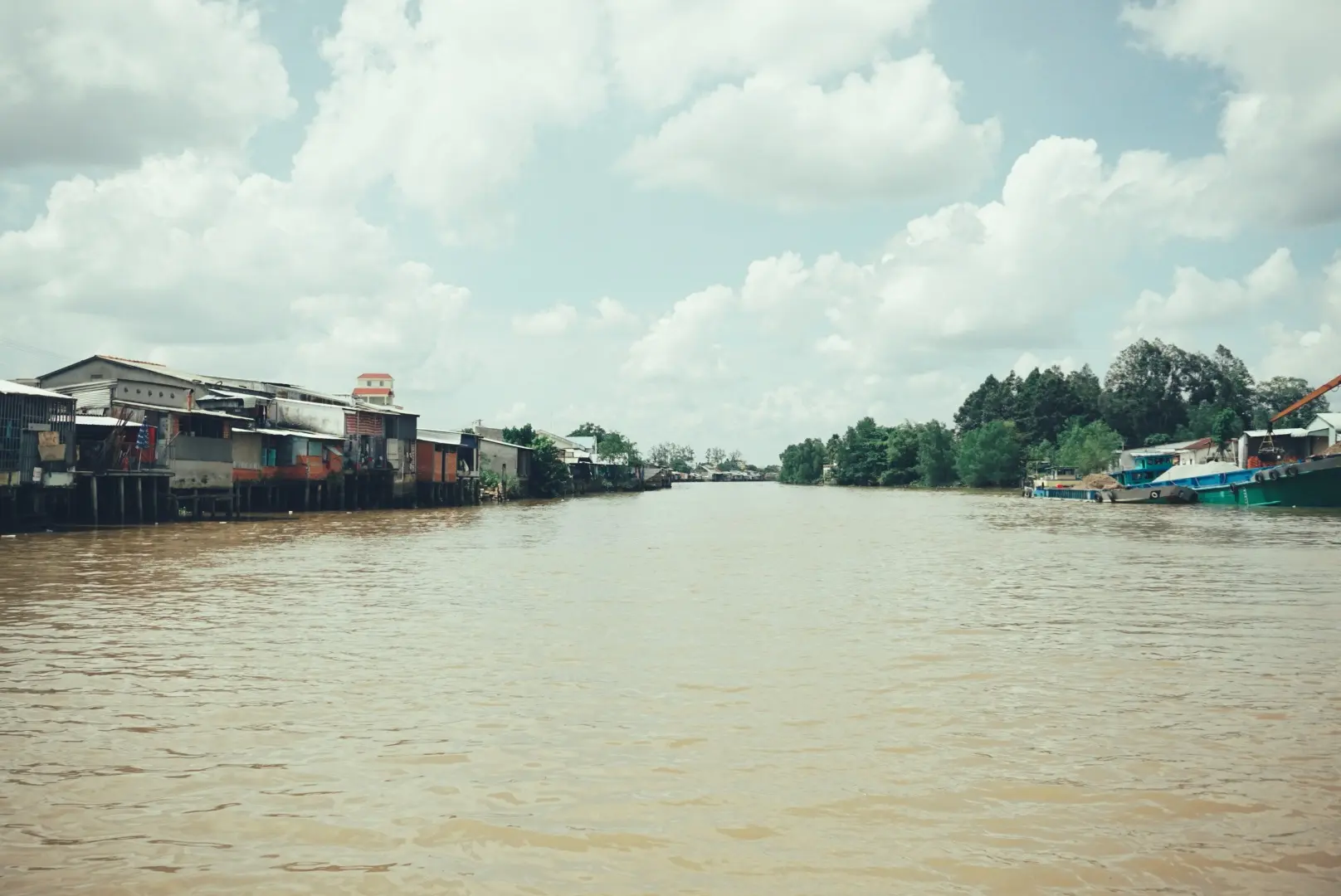 Riverside village view